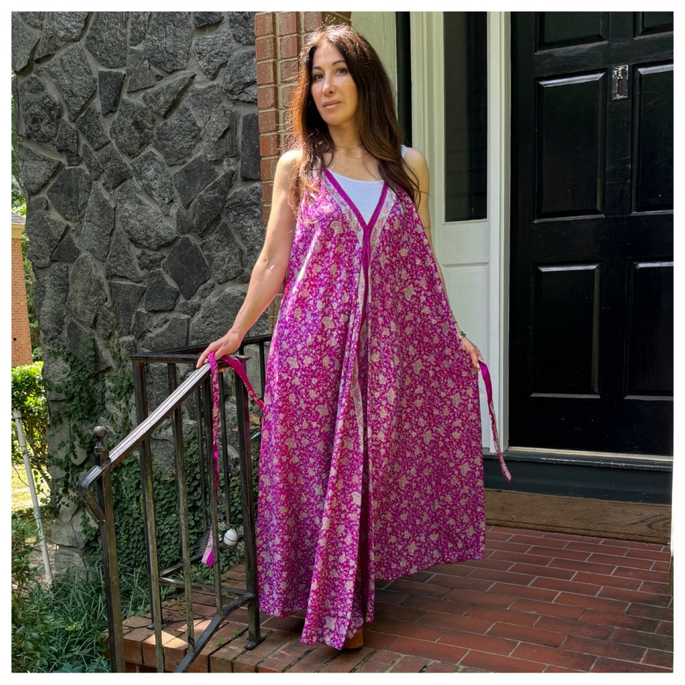 06 Beautiful Silk Blend One of a Kind Sleeveless Maxi Dress